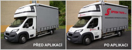 polep a potisk plachty firemního vozu